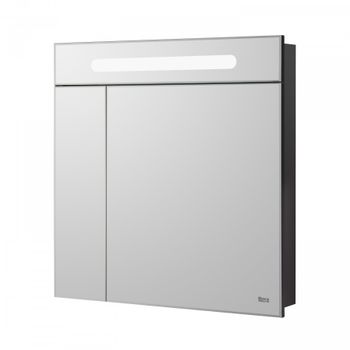 VICTORIA NORD Black Edition Зеркальный шкаф 80, черный глянец, ROCA ZRU9000100 — фото 1, Зеркальные шкафы в ванную