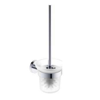 AQM7214CR Trento Туалетный ершик настенный, матовое стекло, хром — фото 1, Ершики для унитаза