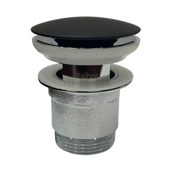 Донный клапан с переливом для раковины Raiber RPB-50, черный — фото 1, Донные клапаны
