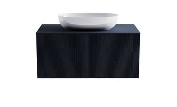 Тумба М-40 100см 1ящ RAL7024 мат./волна, раковина Атрия бел гл, столешница Solid в цвете 4631177714924 — фото 1, Тумбы с раковиной