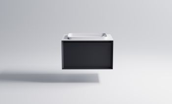 Тумба Фрейм 80 с 1ящ RAL7024 мат. с раковиной Антарес бел гл. и столешницей Solid бел гл. 4631177713842 — фото 2, Тумбы с раковиной