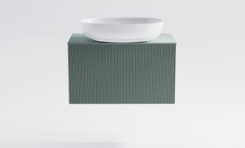 Тумба М-40 Slim 70см 1ящ NCS S 3005-B80G мат./волна, раковина Атрия бел гл, столешница Solid в цвете 4631177715907 — фото 1, Тумбы с раковиной