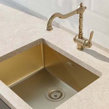 Мойка IDDIS Edifice для подстольного монтажа золото (EDI44B0i77) — фото 1, Кухонные мойки