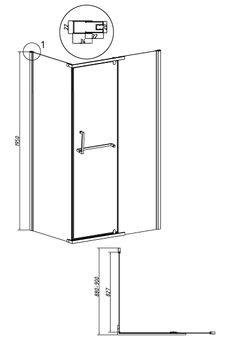 Боковая стенка Grossman Pragma 200.K33.03.90.10.02 (90х195) хром,стекло шиншилла, 1 место — фото 7, Боковые стенки