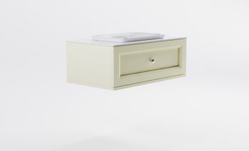 Тумба Классик 90 с 1ящ RAL1013 мат. с раковиной Ретро бел гл. и столешницей Solid бел гл. 4631177714139 — фото 3, Тумбы с раковиной