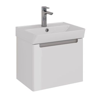 Тумба Lemark BUNO MINI 50 см под 1 раковину, подвесная, 1 ящик, цвет планки: Серый, цвет корпуса, фа LM05BM50T — фото 6, Тумбы под раковину