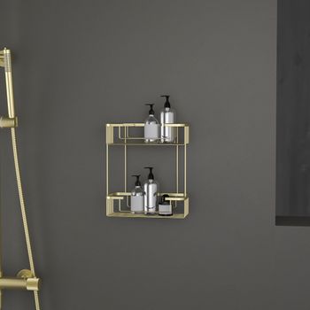 Товар: Полка двойная Timo Saona 13083/17 золото матовое - фото 4 Полка двойная Timo Saona 13083/17 золото матовое — фото 4, Полки для ванной и душа