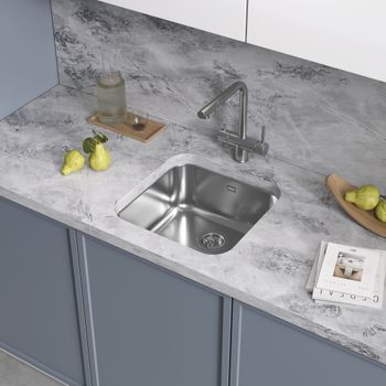 Кухонная мойка Reflexion Iseo RX2265BL оружейная сталь — фото 378, Кухонные мойки