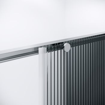 Душевое ограждение Niagara Nova NG-4624-34 (100х100х195) квадрат,раздвижная,хром,стекло рифленое,1 место — фото 12, Душевые уголки