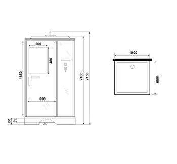 Душевая кабина Niagara Standart ST100/15Q (100х100х215) квадрат,поддон 15см,распашная,проф.белый,3 места — фото 11, Душевые кабины