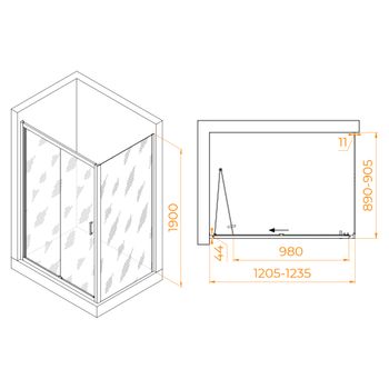 Душевой уголок RGW PA-142 (PA-21+Z-050-5) 1200x900 060814229-11 — фото 6, Душевые уголки