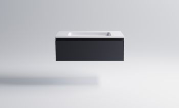 Нижний шкаф Альфа 90 с 1 ящиком темно-серый (RAL7024 матовый) + Раковина "Альфа 90" 03060006ral7024+04010008 — фото 2, Тумбы с раковиной