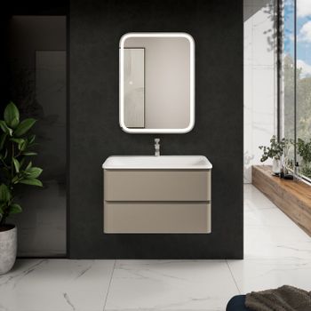 AQM900480BG "S4" тумба под умывальник подвесная 80 см., цвет бежевый. — фото 1, Тумбы под раковину