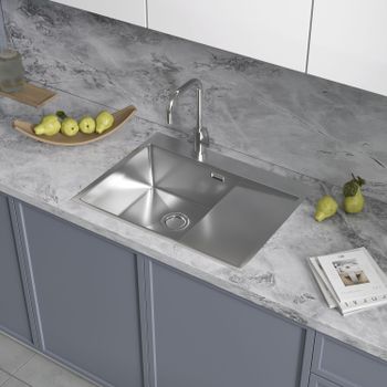 Кухонная мойка Reflexion Iseo RX2265BL оружейная сталь — фото 353, Кухонные мойки