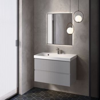 AQM900180GM "S1" тумба под умывальник подвесная 80 см., цвет серый. — фото 4, Тумбы под раковину