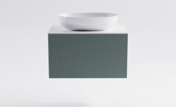 Тумба М-40 80см 1ящ цв NCS S 3005-b80g мат./волна, раковина Атрия бел гл., столешница Solid бел гл. 4631177713552 — фото 2, Тумбы с раковиной