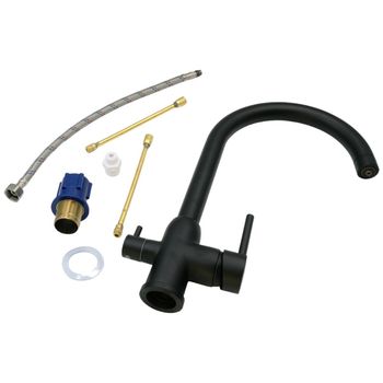 NAPOLI Смеситель д/кухни совмещенный с краном для питьевой воды, черный 32656 — фото 8, Смесители для кухни