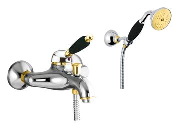 Смеситель для ванны Fiore IMPERIAL BLACK 89CO5104, хром/золото — фото 1, Смеситель для ванны