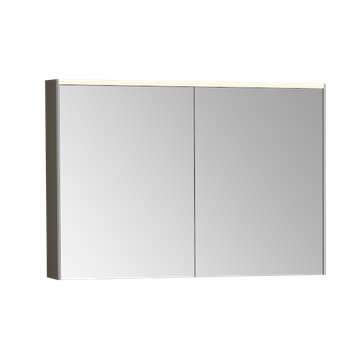 66912 Зеркало-шкаф 100 см с подсветкой и розеткой антрацит VITRA — фото 2, Зеркальные шкафы в ванную