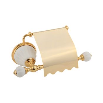 Товар: OLIVIA Бумагодержатель закрытый, керамика белая, золото 17450 - фото 1 OLIVIA Бумагодержатель закрытый, керамика белая, золото 17450 — фото 1, Держатели туалетной бумаги