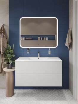 BOND M39ZE-10080 Зеркало прямоугольное 100х80см с LED подсветкой и сенсорным диммером — фото 3, Зеркала в ванную комнату