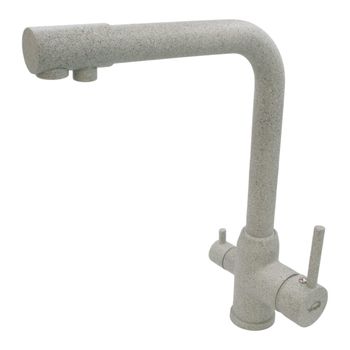MILANO Смеситель д/кухни совмещенный с краном для питьевой воды, серый камень 32659 — фото 1, Смесители для кухни