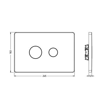 Клавиша смыва Artceram File для унитаза цвет хром 703.000.71 — фото 1, Кнопки смыва