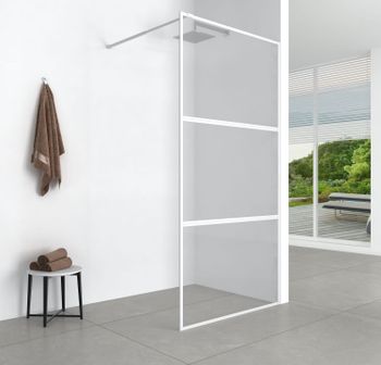 Душевая перегородка Aquanet 120x200 SW-1200WT профиль белый, прозрачное стекло — фото 1, Душевые перегородки
