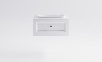 Тумба Классик 80 с 1ящ белый мат. с раковиной Ретро бел гл. и столешницей Solid бел гл. 4631177714092 — фото 1, Тумбы с раковиной