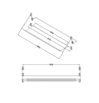 Полка-вешалка Niagara Nova NG1020B (100 см) черный матовый,1 место — фото 5, Полки для ванной и душа