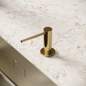 Дозатор для кухонной мойки Sancos, объем 500 мл, цвет полированное золото, арт. SC40100ZG — фото 3, Дозаторы для кухонных моек