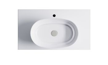 Тумба М-40 90см 1ящ цв NCS S 3502-y мат./волна, раковина Атрия бел гл., столешница Solid бел гл. 4631177713606 — фото 6, Тумбы с раковиной