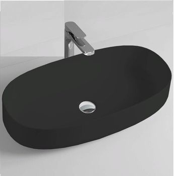 Раковина Artceram Cognac Quadro накладная без отверстий цвет черный матовый COL005 17 00 — фото 1, Раковины накладные