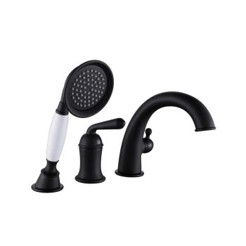 Смеситель на борт ванны Rose R0212H, черный — фото 1, Смесители на борт ванны