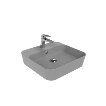 CREAVIT Раковина мебельная (45 см) ХОЛОДНЫЙ СЕРЫЙ МАТОВЫЙ LP046-00CG00E-0000 — фото 1, Раковины накладные