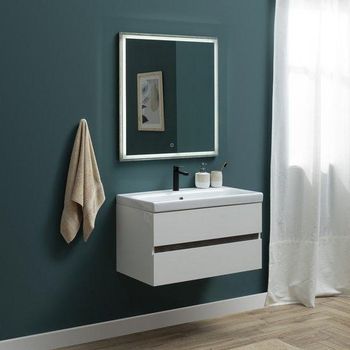 Мебель для ванной Aquanet Беркли 60 белый/дуб рошелье (зеркало дуб рошелье) 00258906 — фото 2, Комплекты мебели для ванной