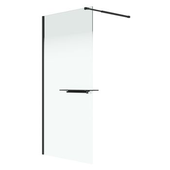 Душевая перегородка Niagara Nova NG-582-12BLACK (120х200) черный матовый,стекло белый градиент,1 место — фото 1, Душевые перегородки