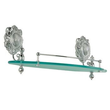 CLEOPATRA Полка c галереей, L40 см, стекло матовое/хром 16665 — фото 3, Полки для ванной и душа