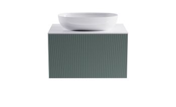 Тумба М-40 80см 1ящ цв NCS S 3005-b80g мат./волна, раковина Атрия бел гл., столешница Solid бел гл. 4631177713552 — фото 1, Тумбы с раковиной