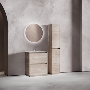 Тумба под раковину SANCOS Libra Floor напольная, 690х450х840, c двумя ящиками оснащенными доводчиками, дуб галифакс натуральный, арт. LB70FEG — фото 3, Тумбы под раковину