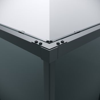 1/2 душевого ограждения Grossman Galaxy 1/2.K33.01.10.21.10 (100х195) черный матовый,стекло тонированное, 1 место — фото 9, Душевые кабины и ограждения