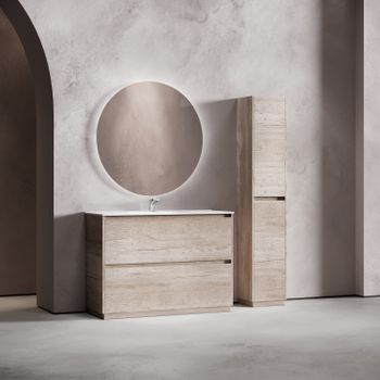 Тумба под раковину SANCOS Libra Floor напольная, 1190х450х840, c двумя ящиками оснащенными доводчиками, дуб галифакс натуральный, арт. LB120F-1EG — фото 3, Тумбы под раковину