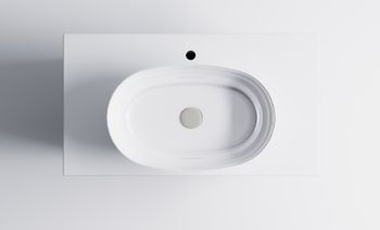 Тумба М-40 90см 1ящ цв NCS S 3502-y мат./волна, раковина Атрия бел гл., столешница Solid бел гл. 4631177713606 — фото 5, Тумбы с раковиной