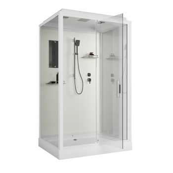 Душевая кабина Niagara Standart ST100/80/15Q (100х80х215) прямоугольник,поддон 15см,распашная,проф.белый,3 места — фото 2, Душевые кабины