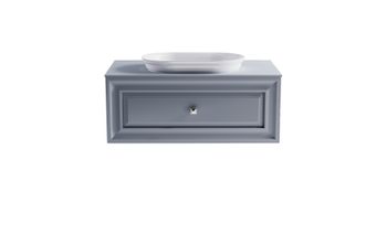 Тумба Шарм 100см 1ящ NCS S 3005-R80B мат., раковина Шарм бел гл, столешница Solid в цвете 4631177715136 — фото 1, Тумбы с раковиной