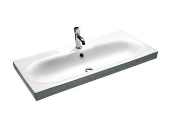 Раковина HATRIA DAYTIME Y0YR01 подвесная или на тумбу с одним отверстием с переливом цвет белый — фото 1, Раковины