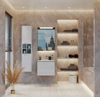 LAGO Шкаф-колонна 35, белый глянец, ROCA 7857297806 — фото 4, Шкафы для ванной