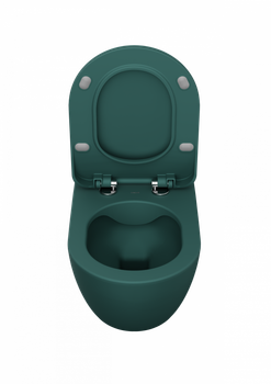 CREAVIT FREE Унитаз подвесной безободковый с биде ЗЕЛЕНЫЙ НИЛ МАТОВЫЙ FE322-00NY00E-0000 — фото 2, Подвесные унитазы