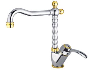 Смеситель для раковины Webert Aurora AU831702017, хром/золото — фото 1, Смесители для раковины