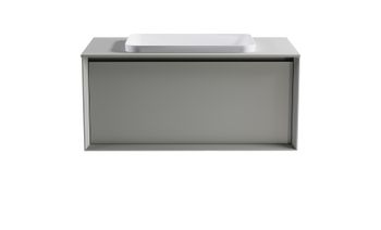 Тумба Фрейм 100см 1ящ NCS S 3502-y мат., раковина Антарес бел гл, столешница Solid в цвете 4631177715389 — фото 1, Тумбы с раковиной